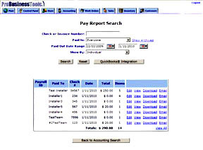 Accounting Report Search